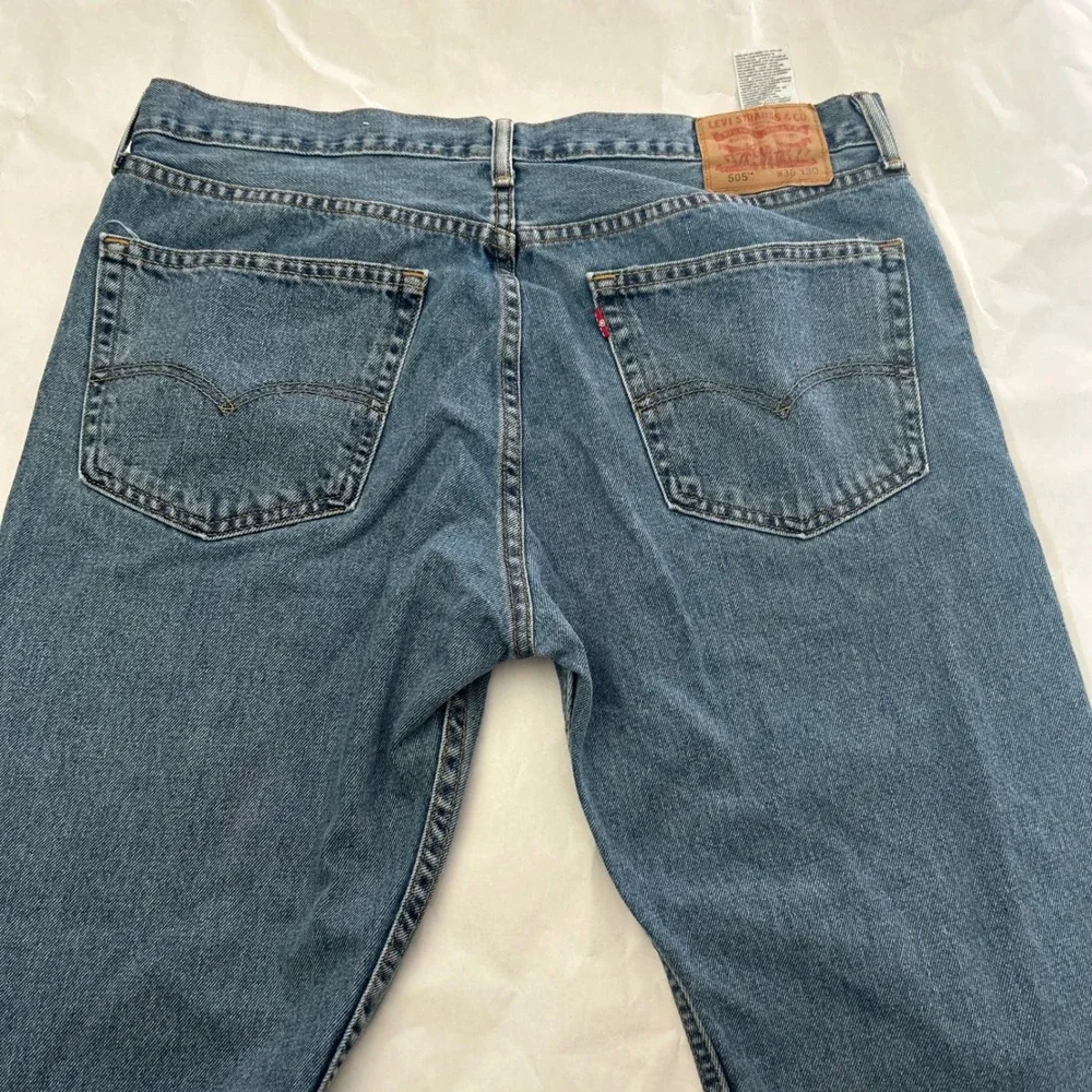 Levis 505 Regular Fit Straight Leg Denim Jeans Mens Size 36x30‎ Blue Jeans